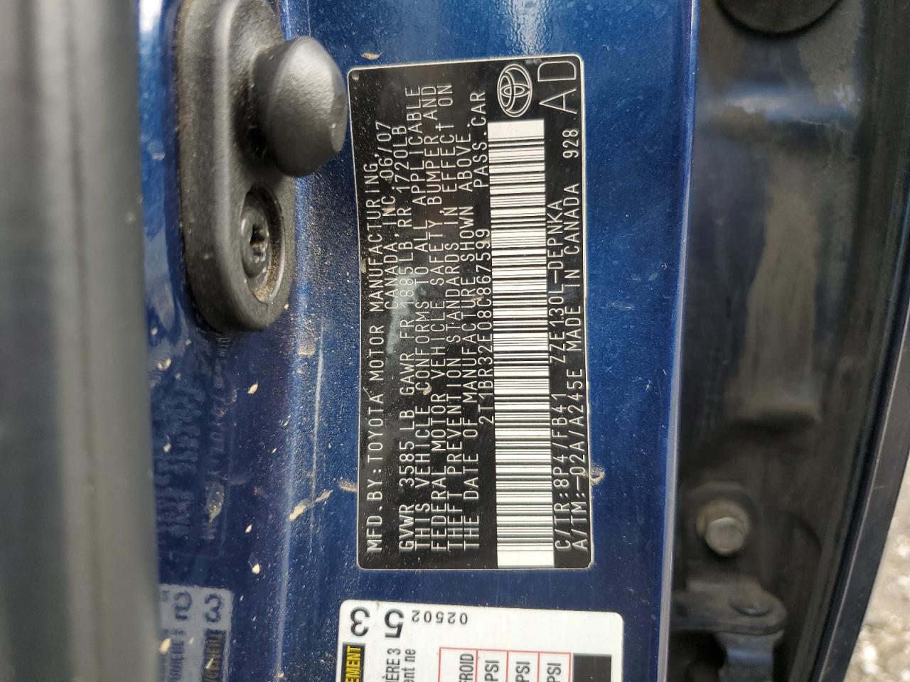 2008 TOYOTA COROLLA