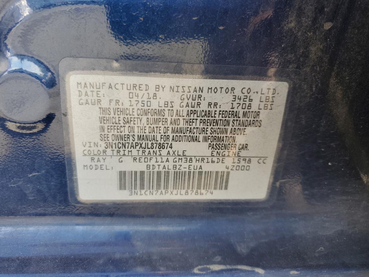 2018 NISSAN VERSA