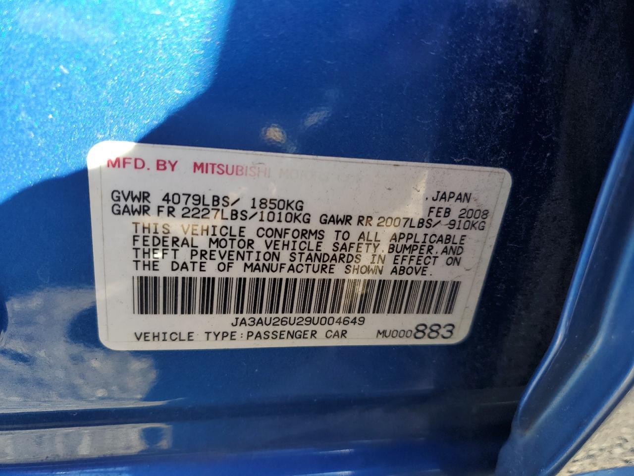 2009 MITSUBISHI LANCER