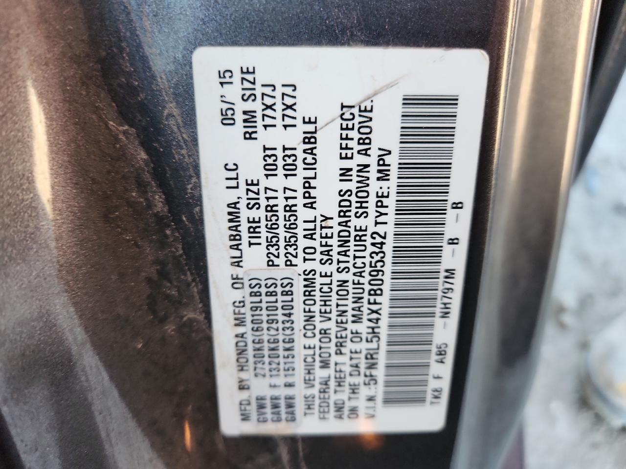 2015 HONDA ODYSSEY