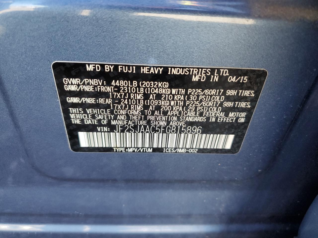2015 SUBARU FORESTER