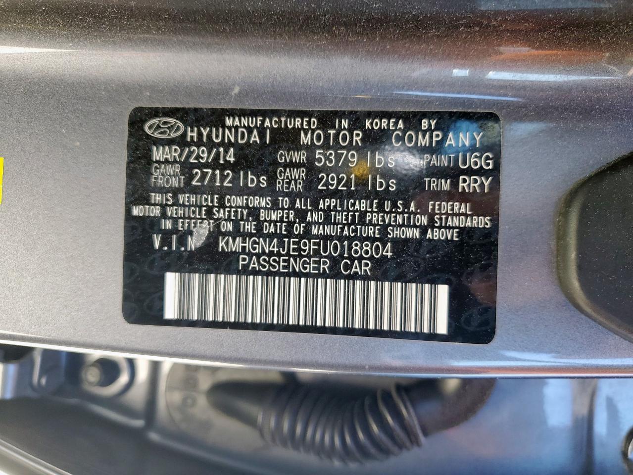 2015 HYUNDAI GENESIS