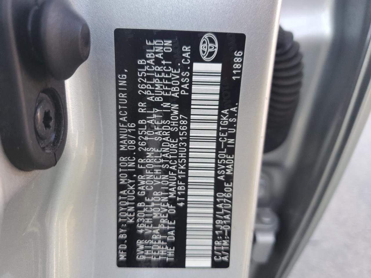 2017 TOYOTA CAMRY