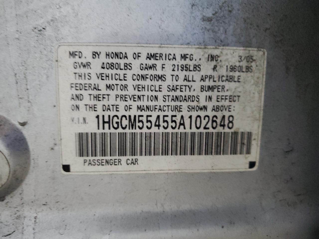 2005 HONDA ACCORD