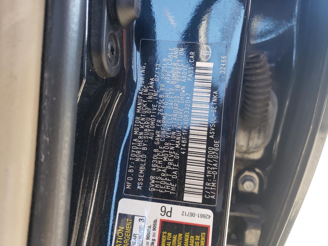 2013 TOYOTA CAMRY