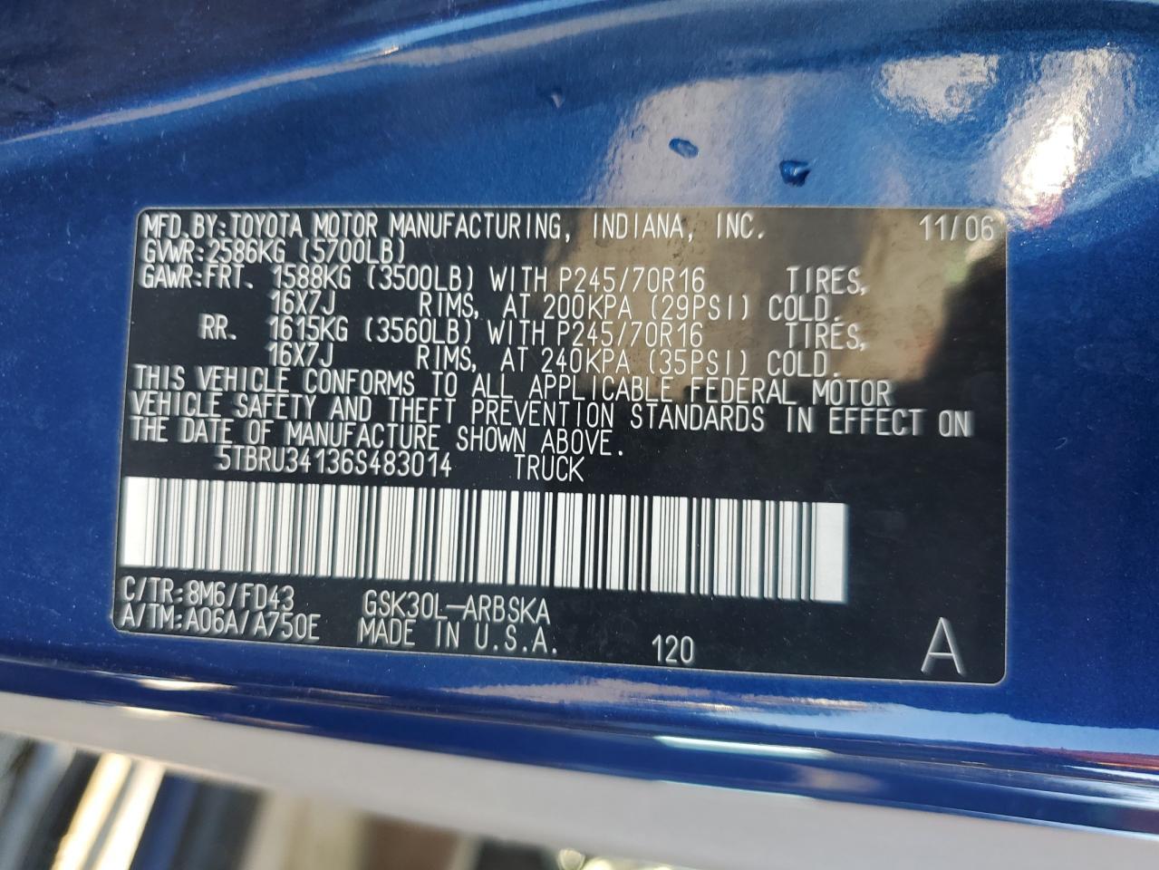 2006 TOYOTA TUNDRA