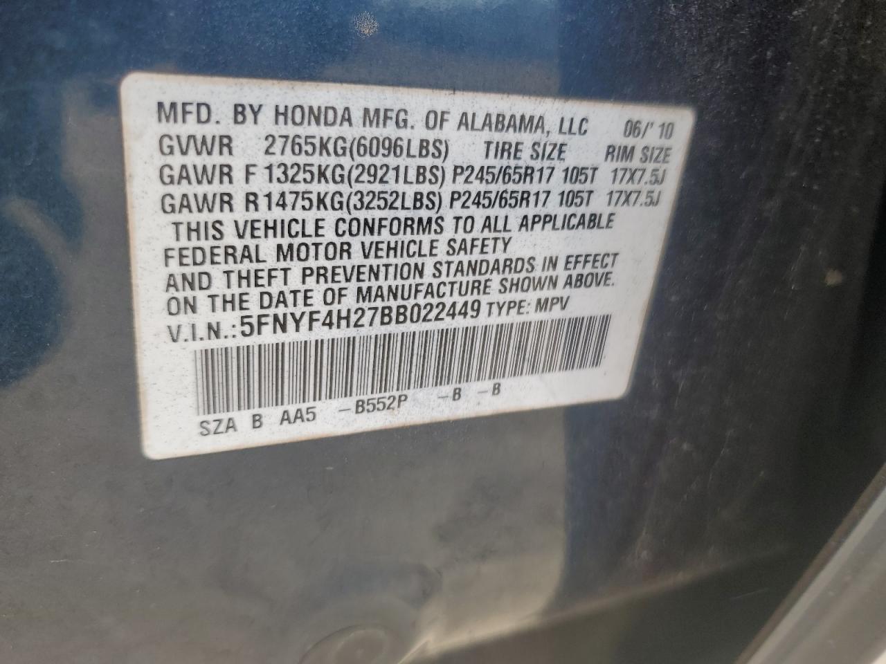 2011 HONDA PILOT