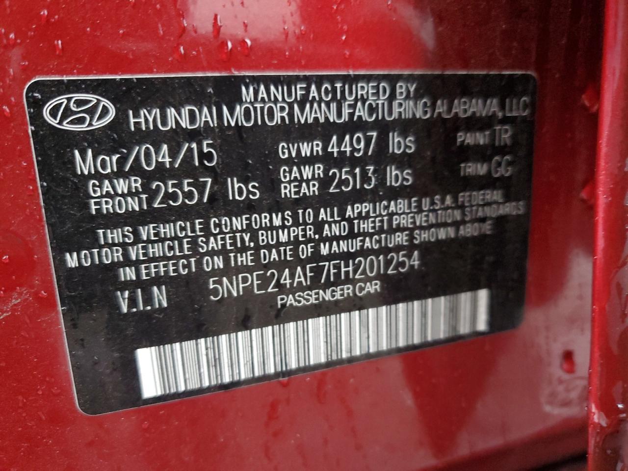 2015 HYUNDAI SONATA