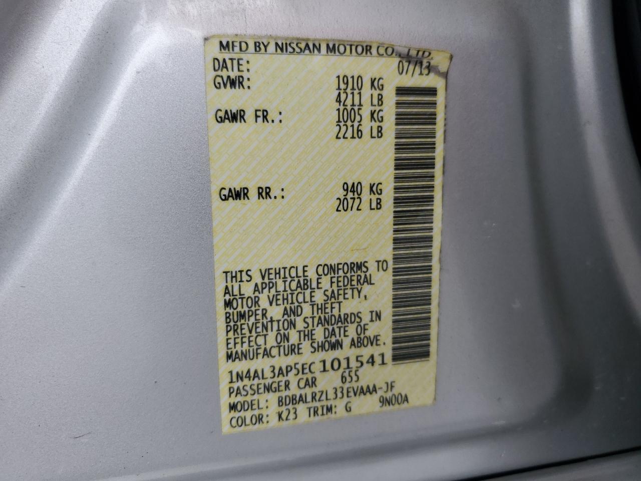 2014 NISSAN ALTIMA