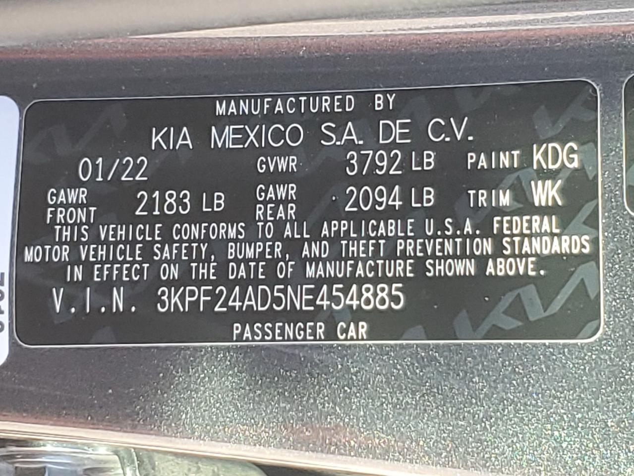 2022 KIA FORTE