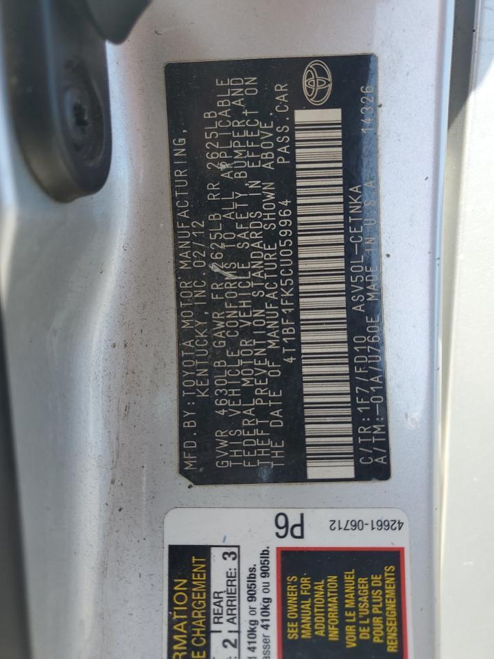 2012 TOYOTA CAMRY