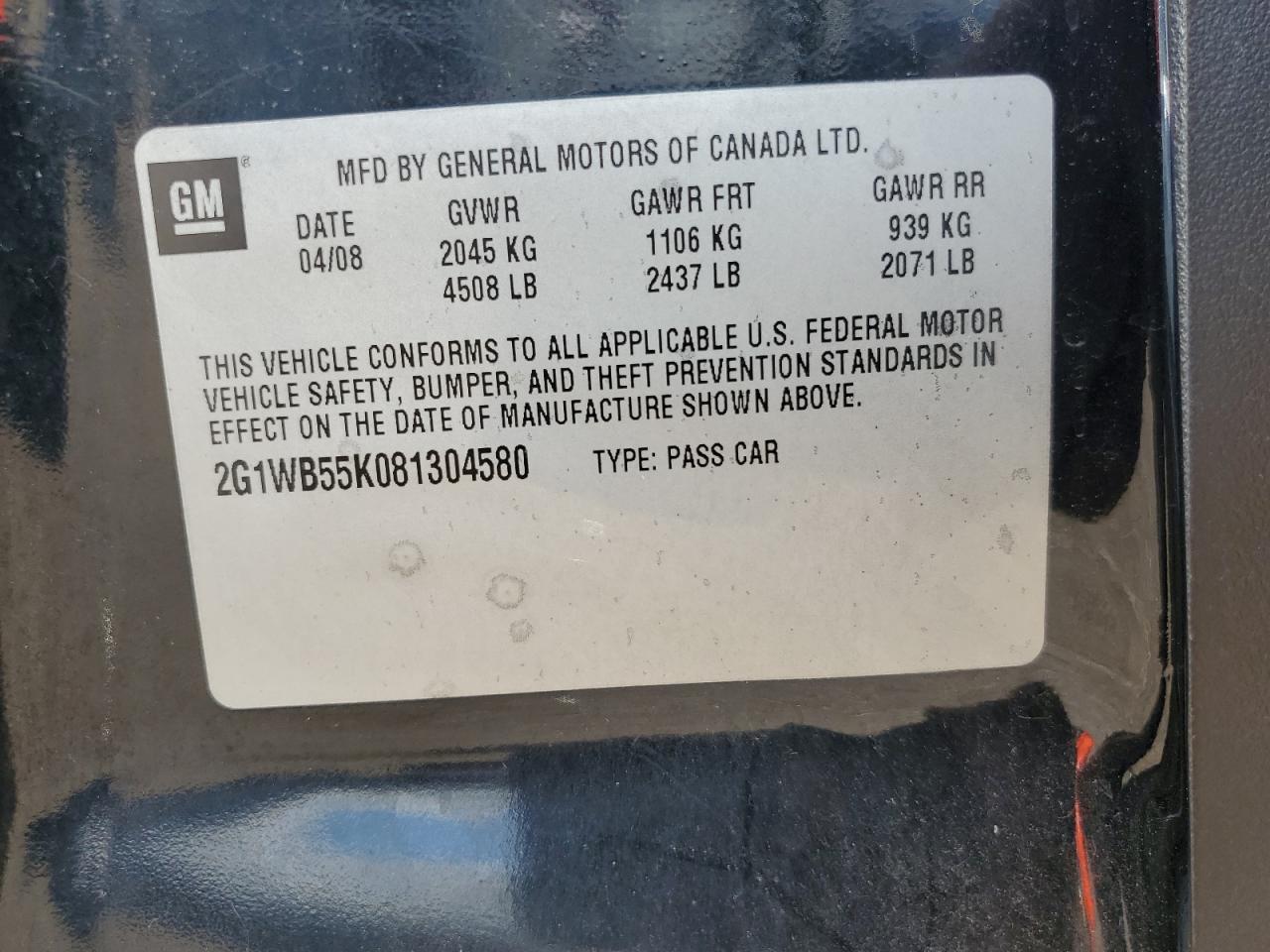 2008 CHEVROLET IMPALA