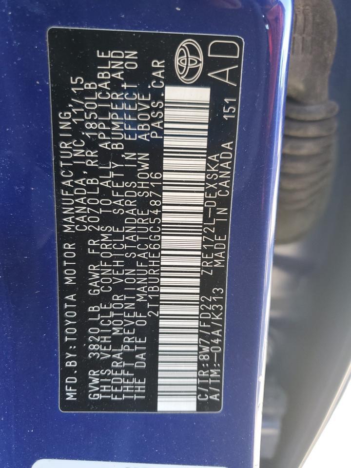 2016 TOYOTA COROLLA