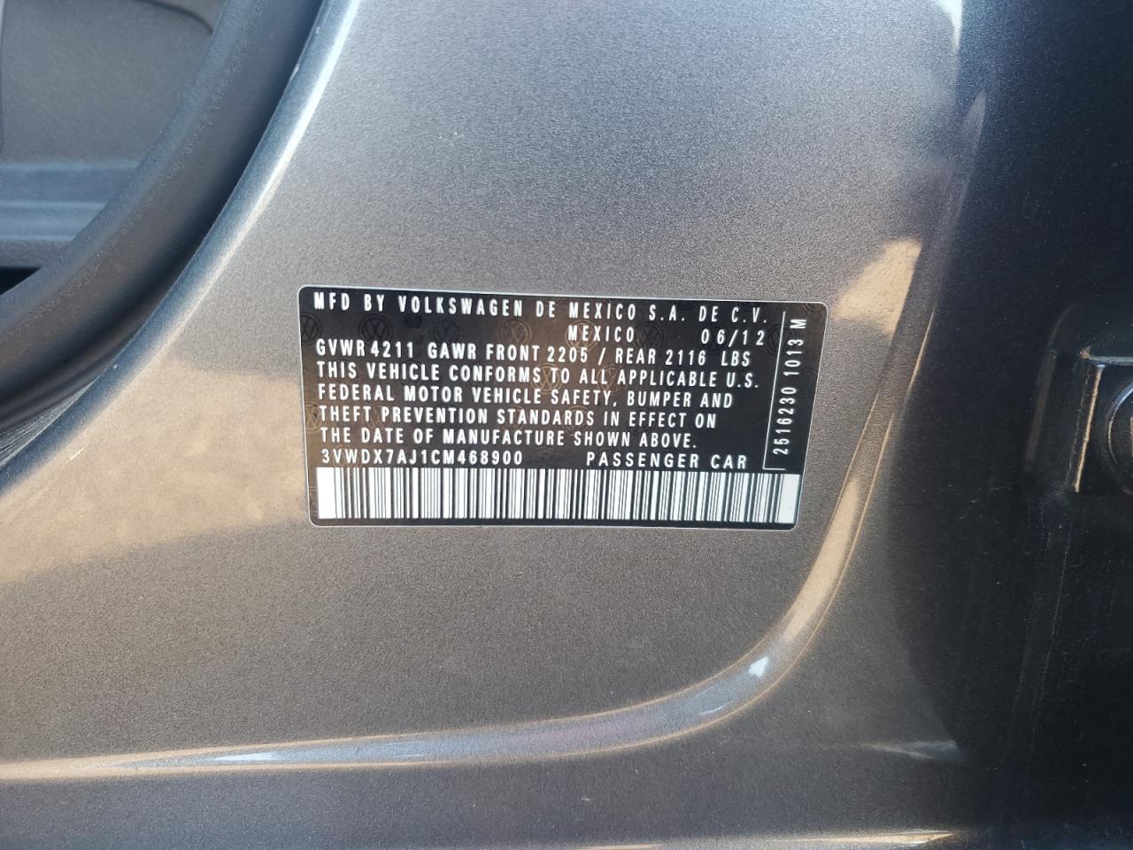 2012 VOLKSWAGEN JETTA