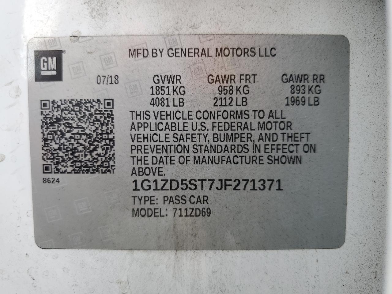 2018 CHEVROLET MALIBU