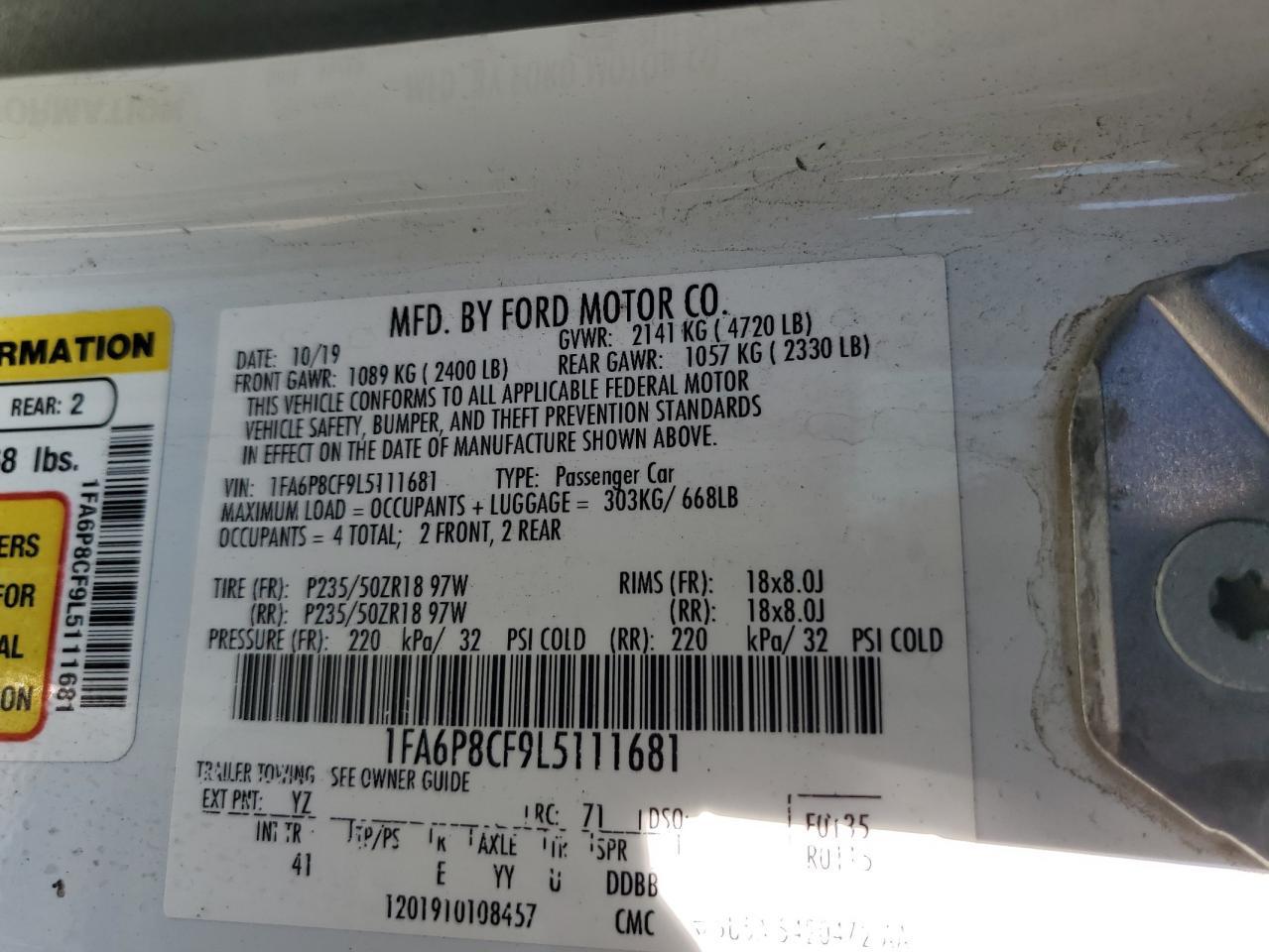 2020 FORD MUSTANG