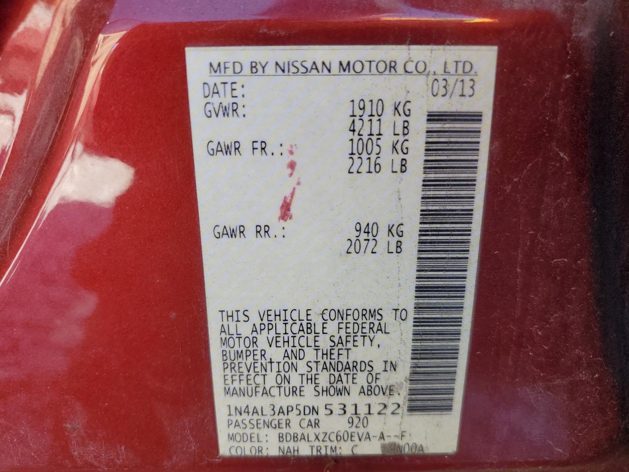 2013 NISSAN ALTIMA
