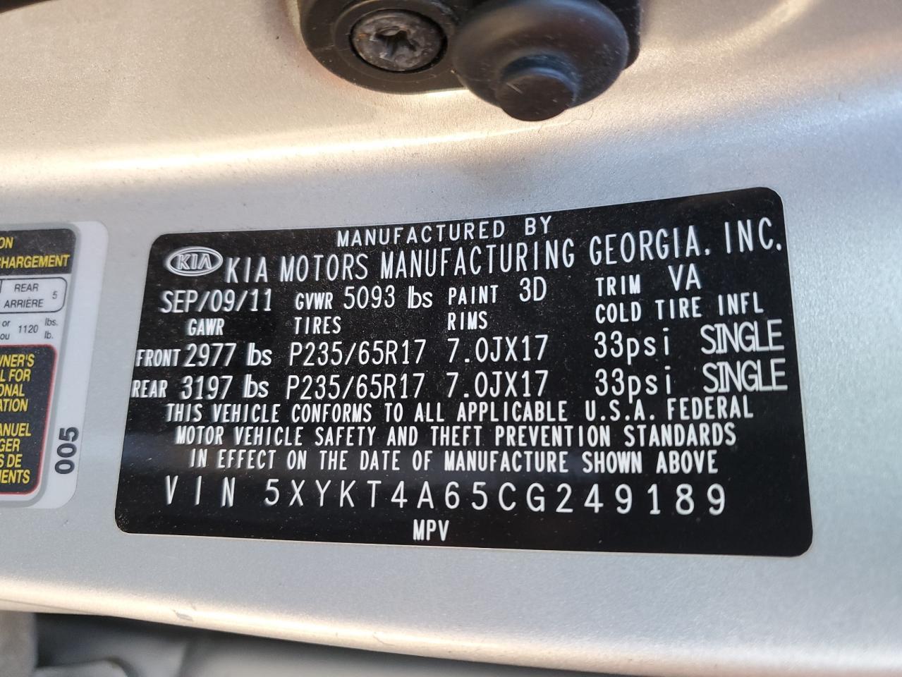 2012 KIA SORENTO