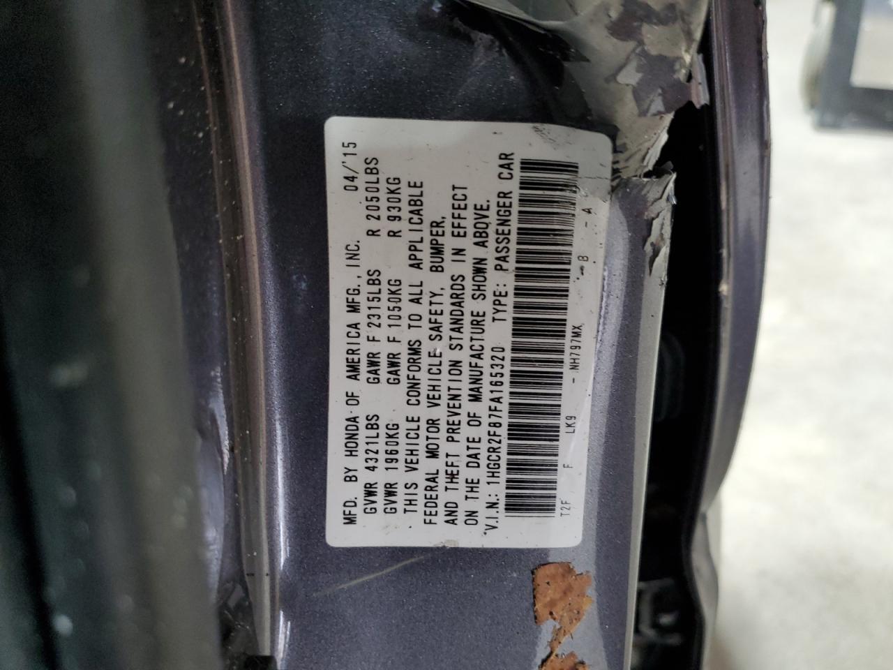 2015 HONDA ACCORD