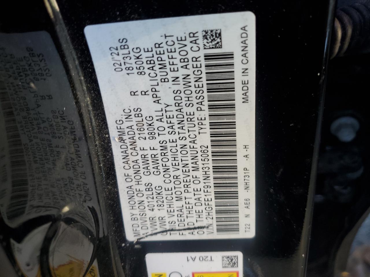 2022 HONDA CIVIC