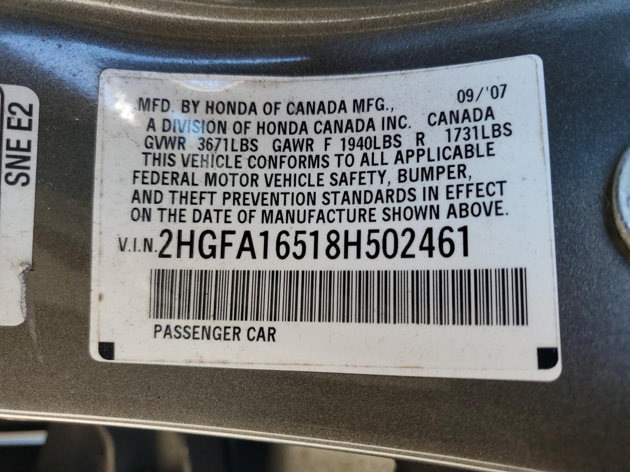 2008 HONDA CIVIC