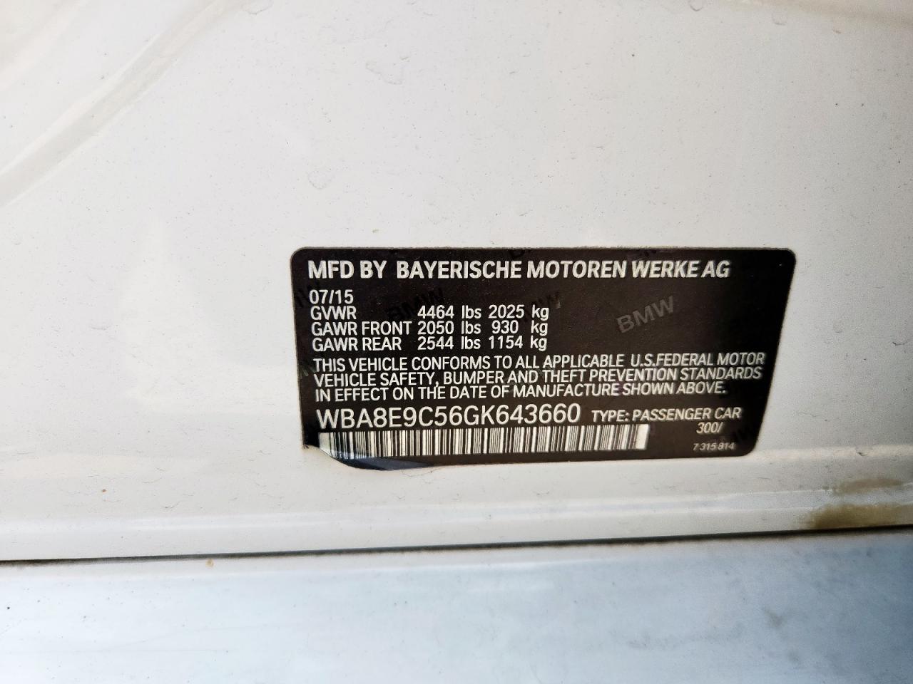 2016 BMW 3 SERIES
