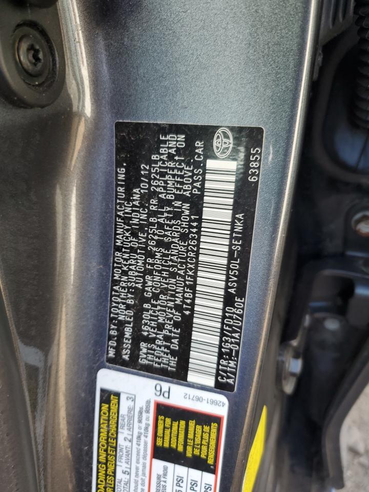 2012 TOYOTA CAMRY
