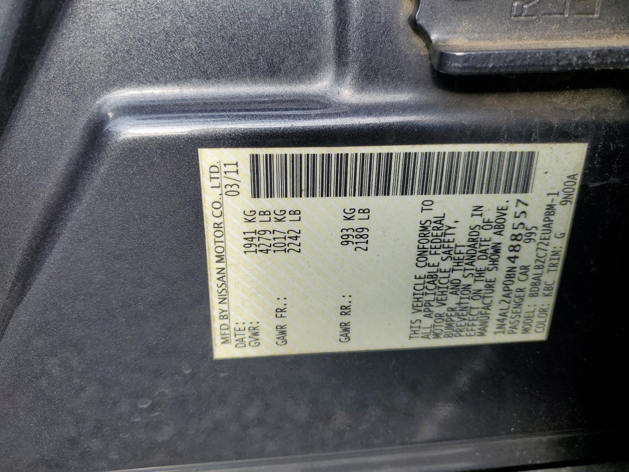 2011 NISSAN ALTIMA