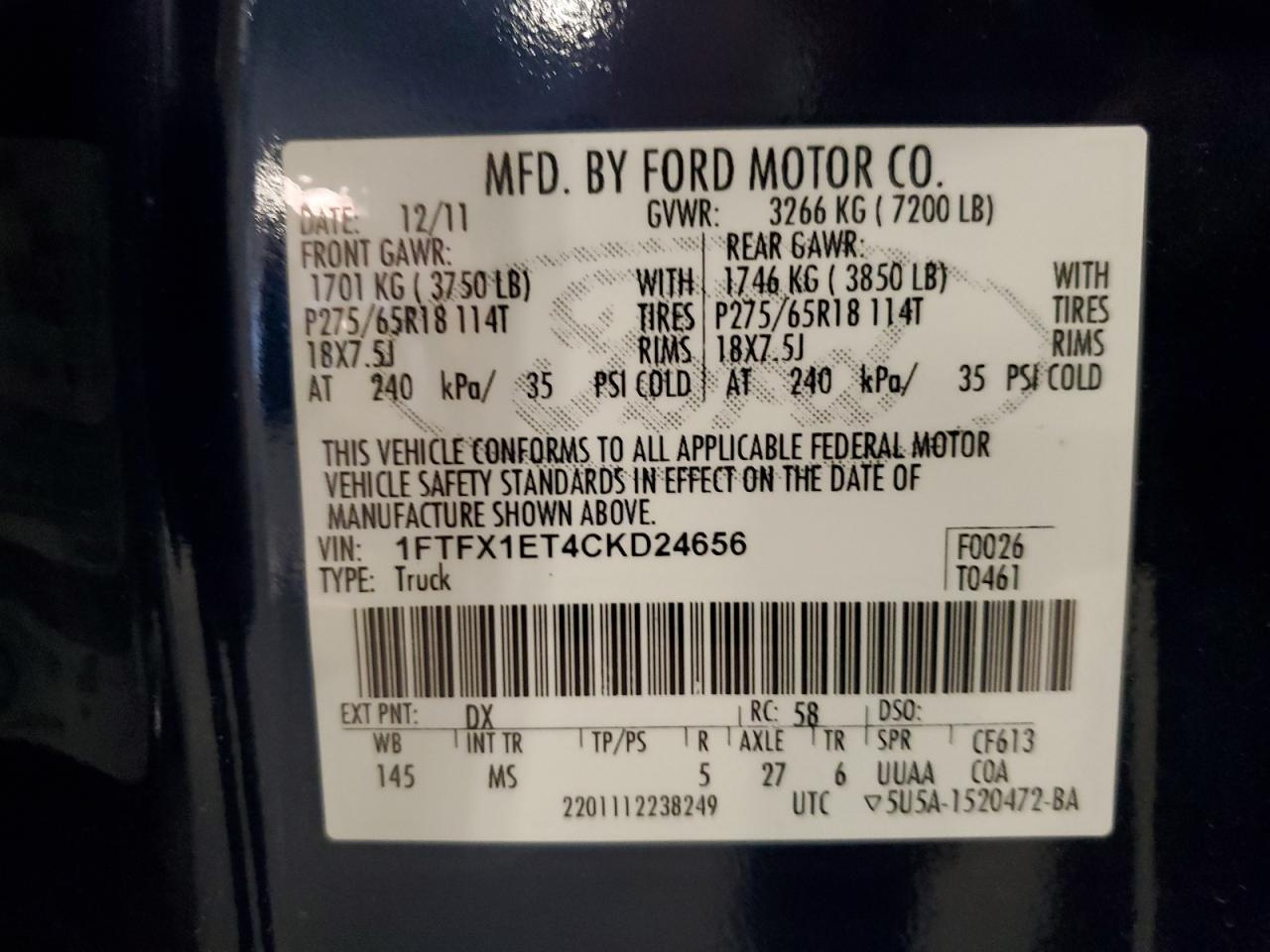 2012 FORD F-150