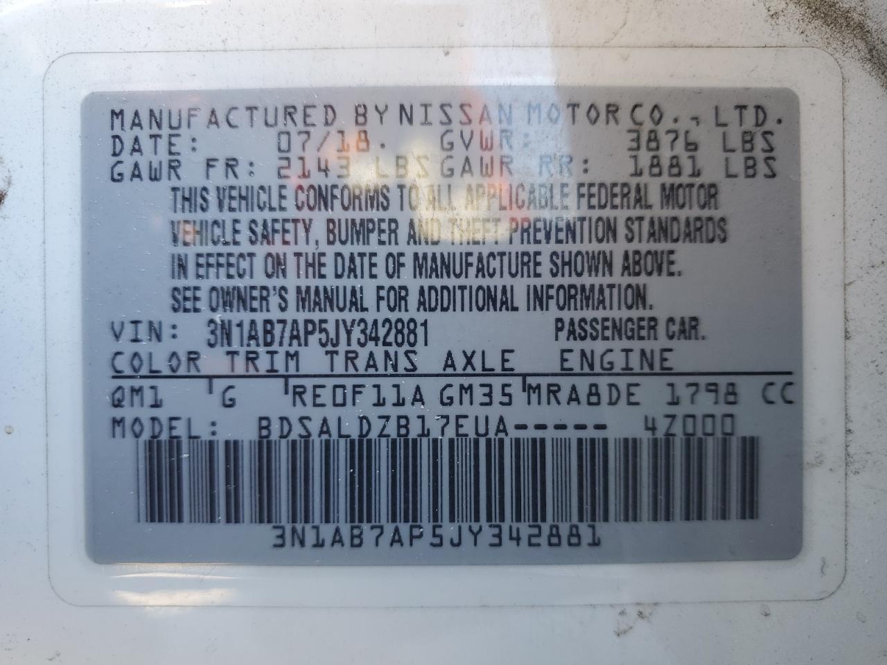 2018 NISSAN SENTRA