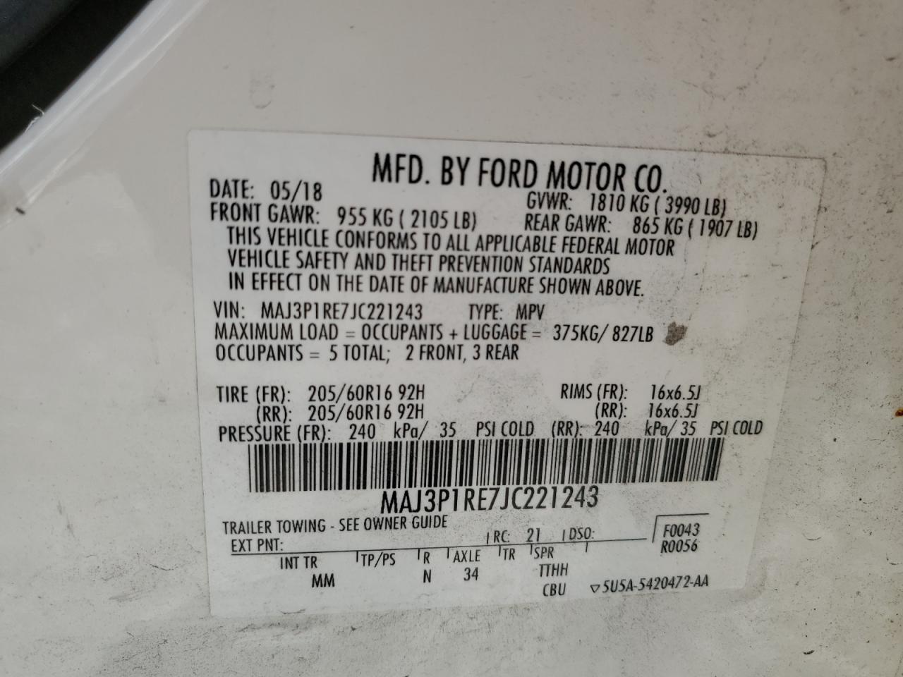2018 FORD EcoSport