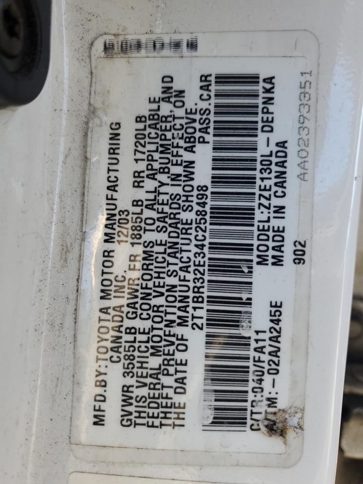 2004 TOYOTA COROLLA