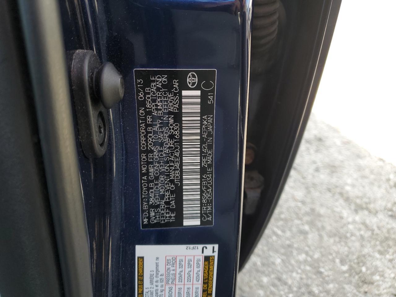 2013 TOYOTA COROLLA