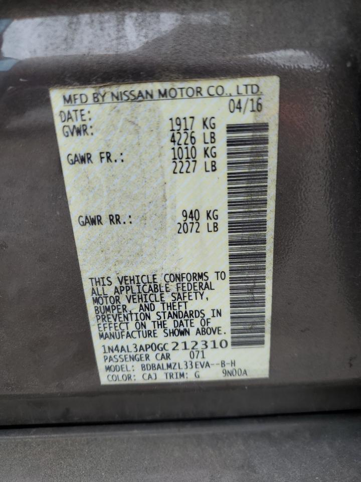2016 NISSAN ALTIMA