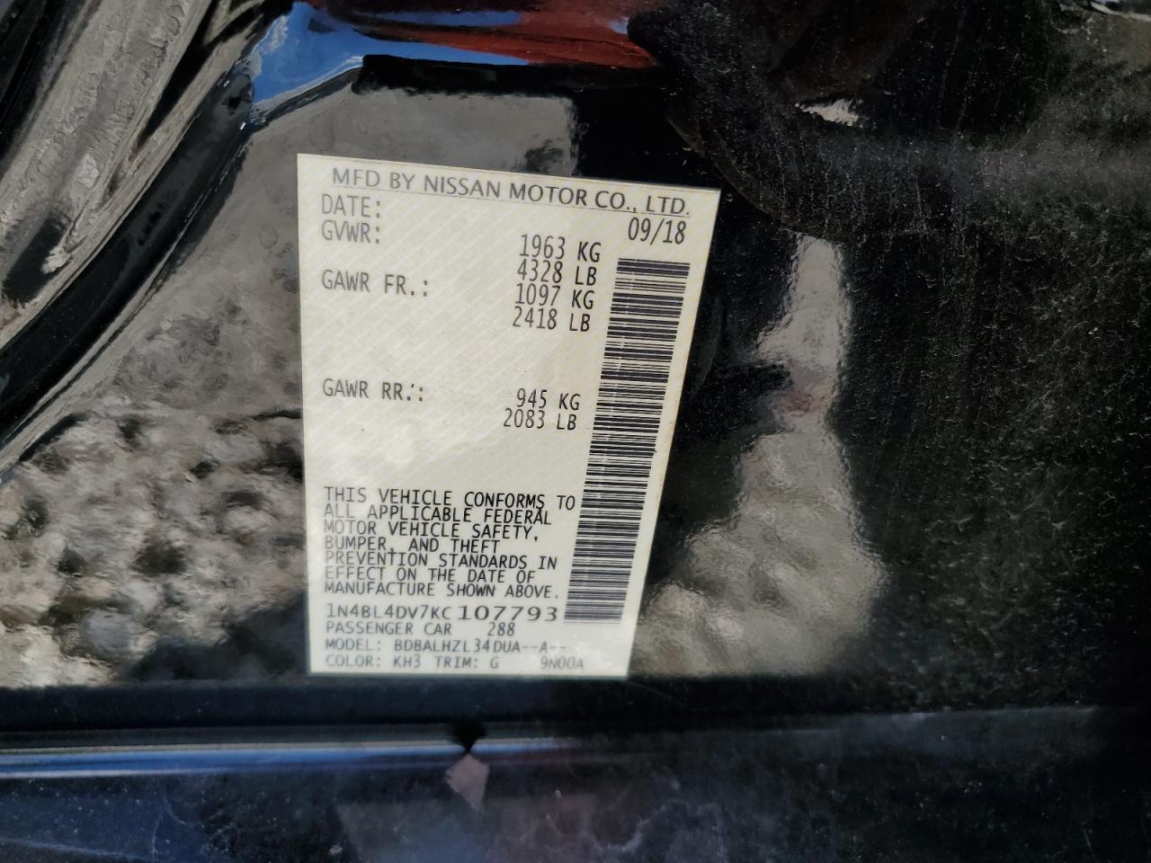 2019 NISSAN ALTIMA
