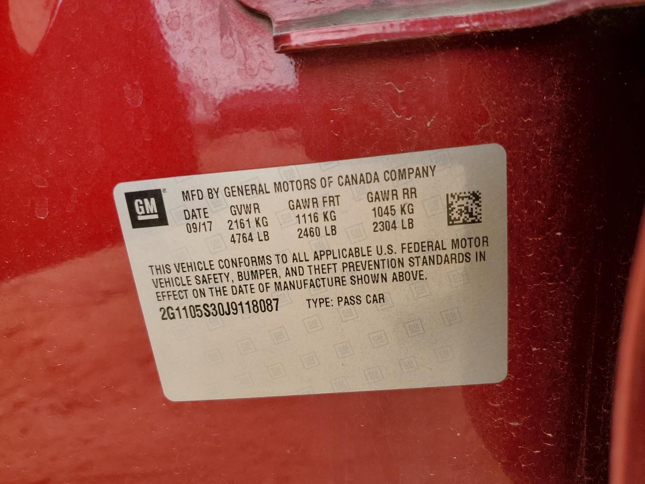 2018 CHEVROLET IMPALA