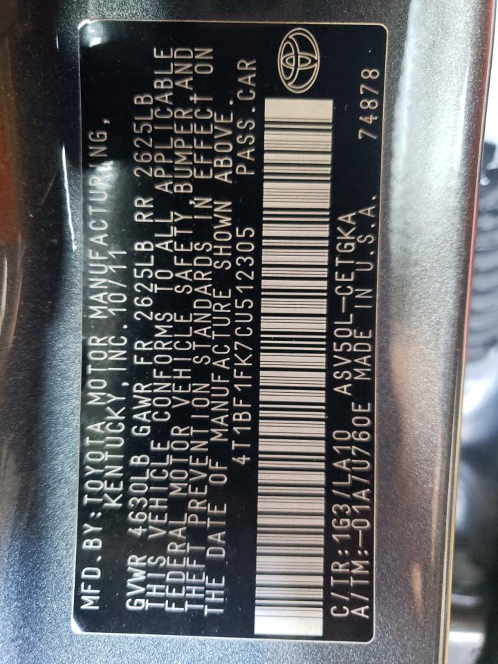 2012 TOYOTA CAMRY