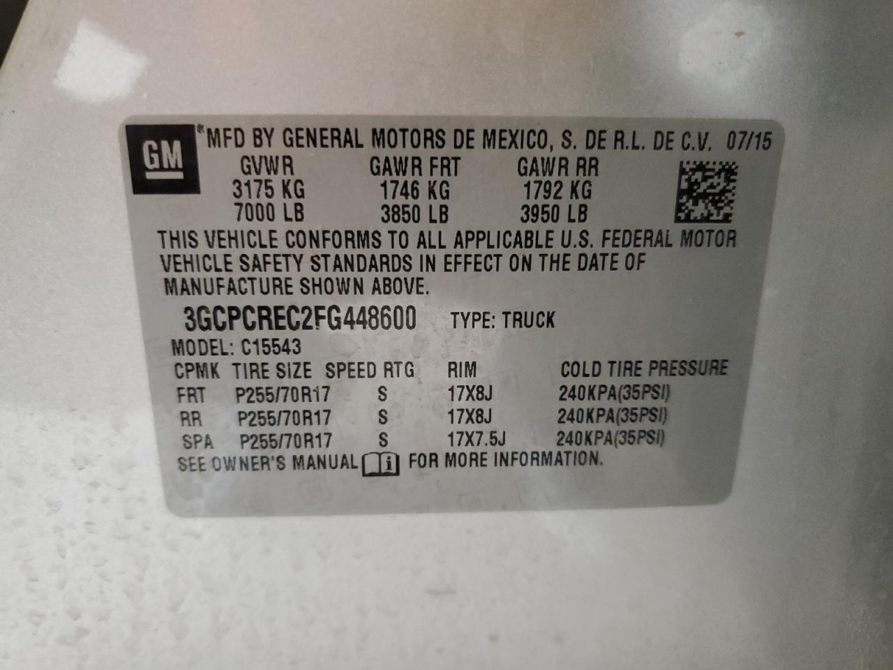 2015 CHEVROLET Silverado