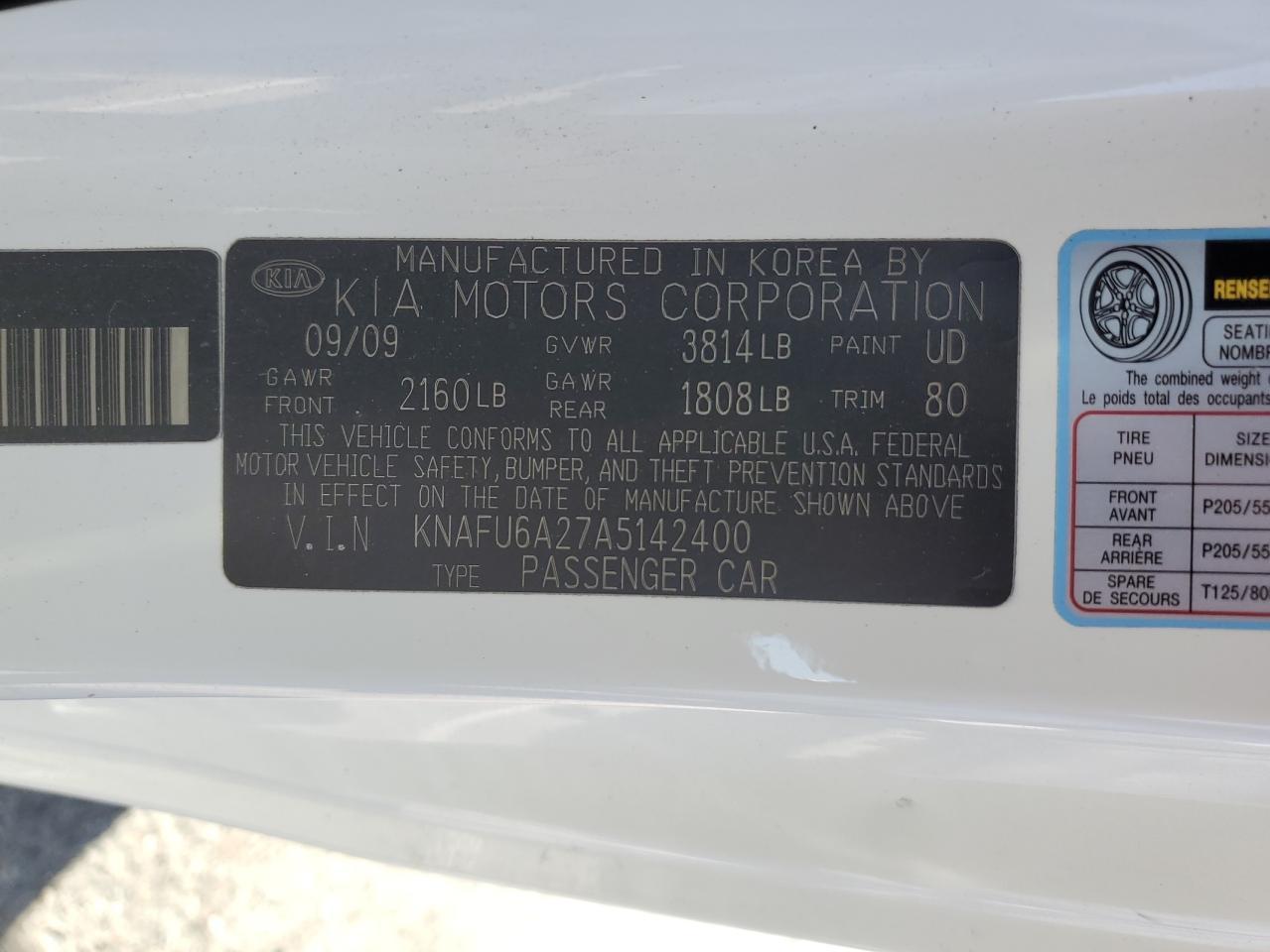 2010 KIA FORTE