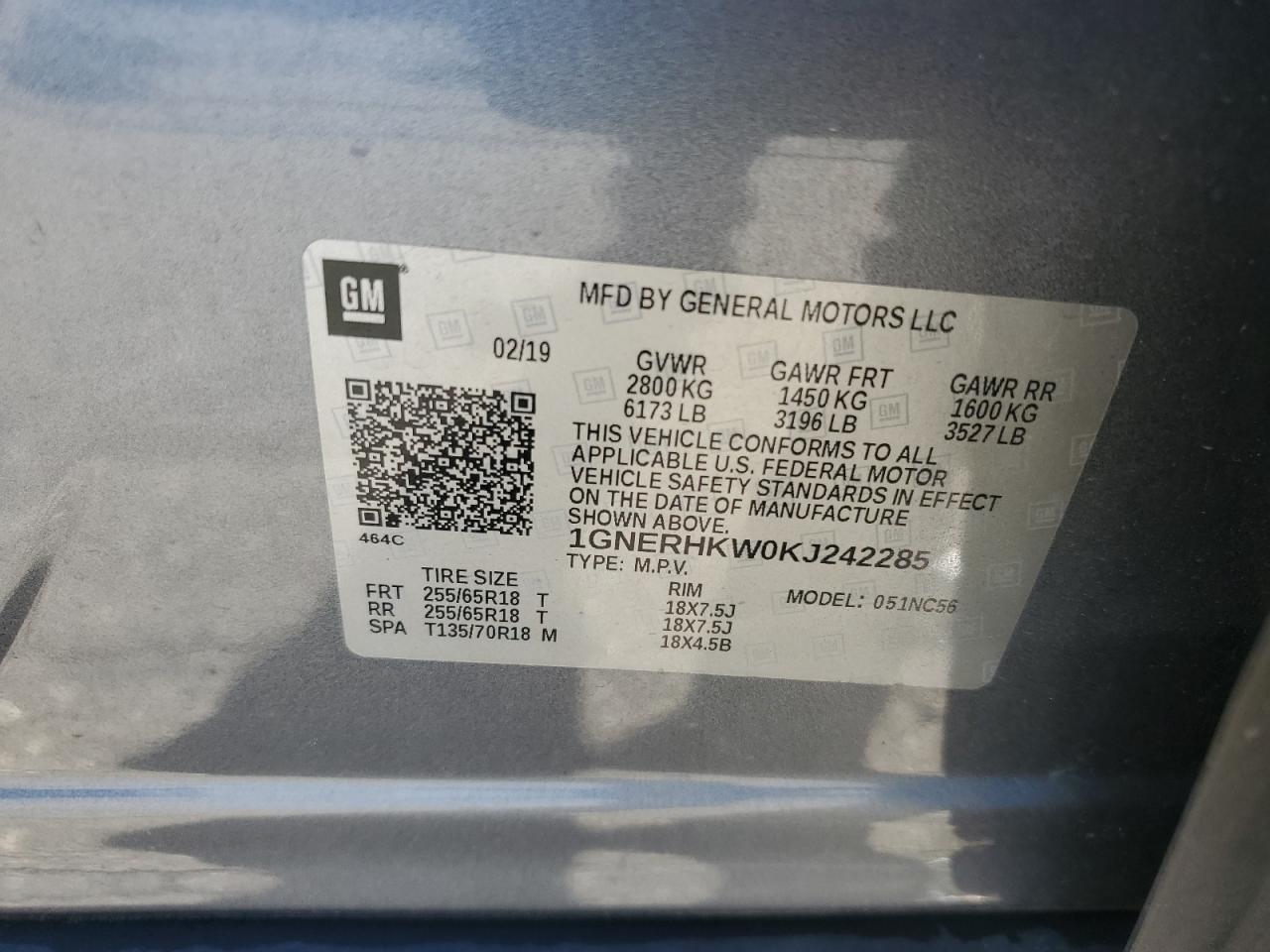 2019 CHEVROLET TRAVERSE