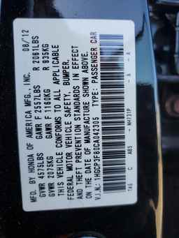 2012 HONDA ACCORD