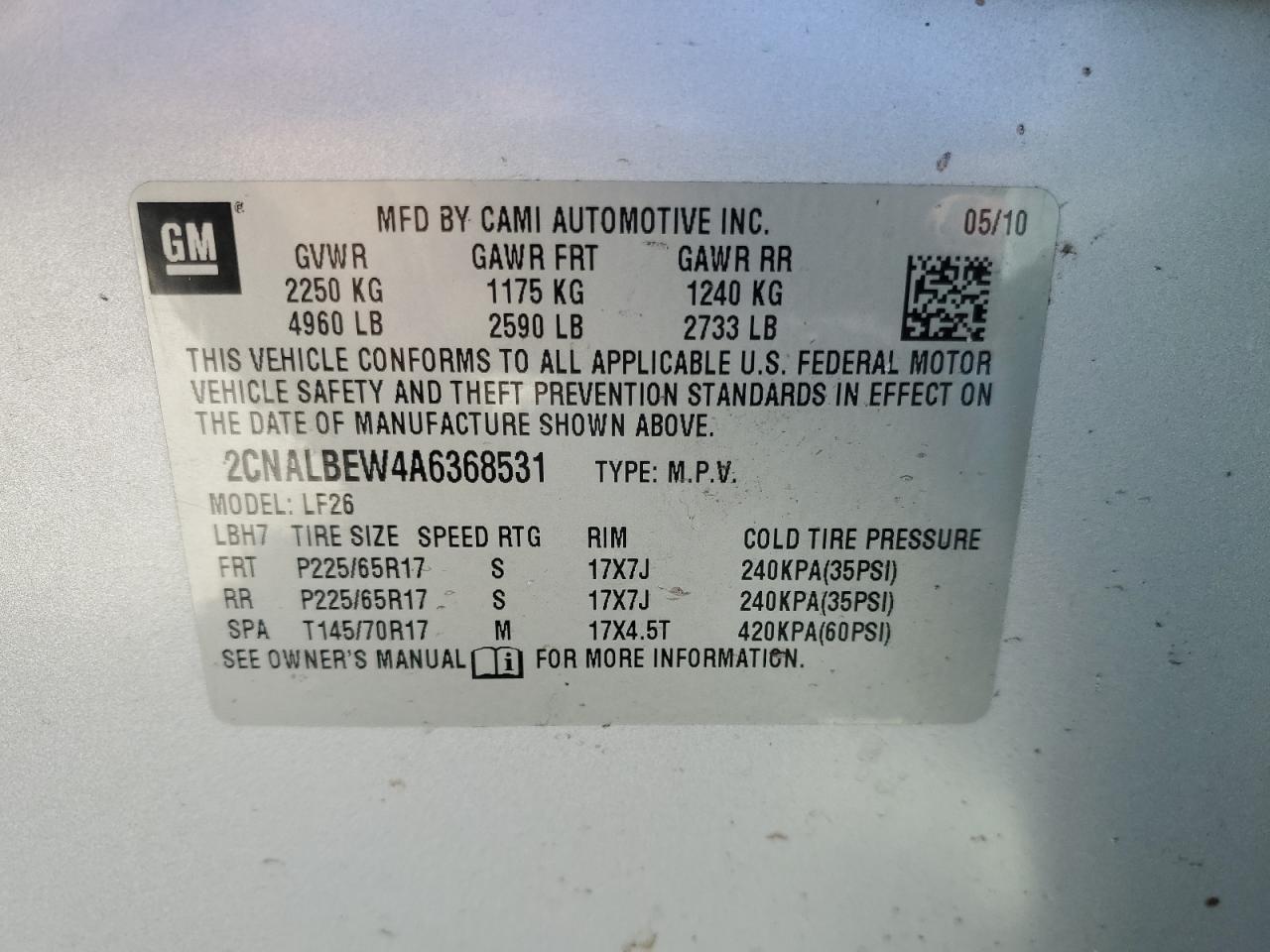 2010 CHEVROLET EQUINOX