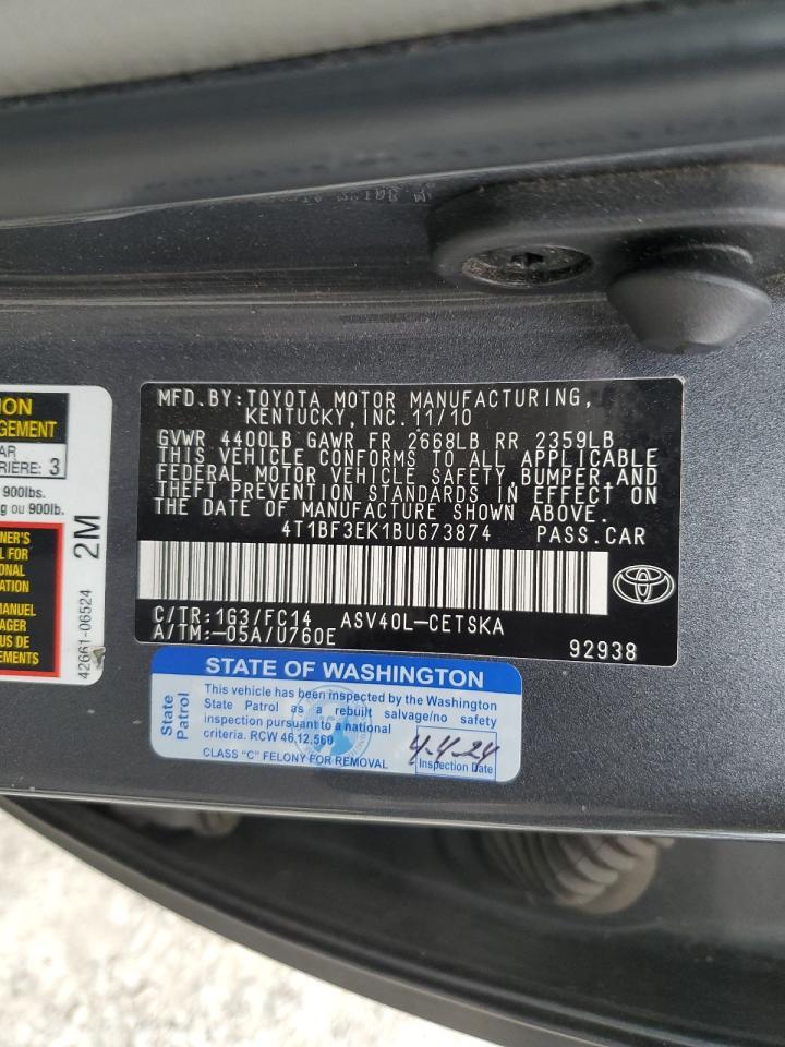 2011 TOYOTA CAMRY
