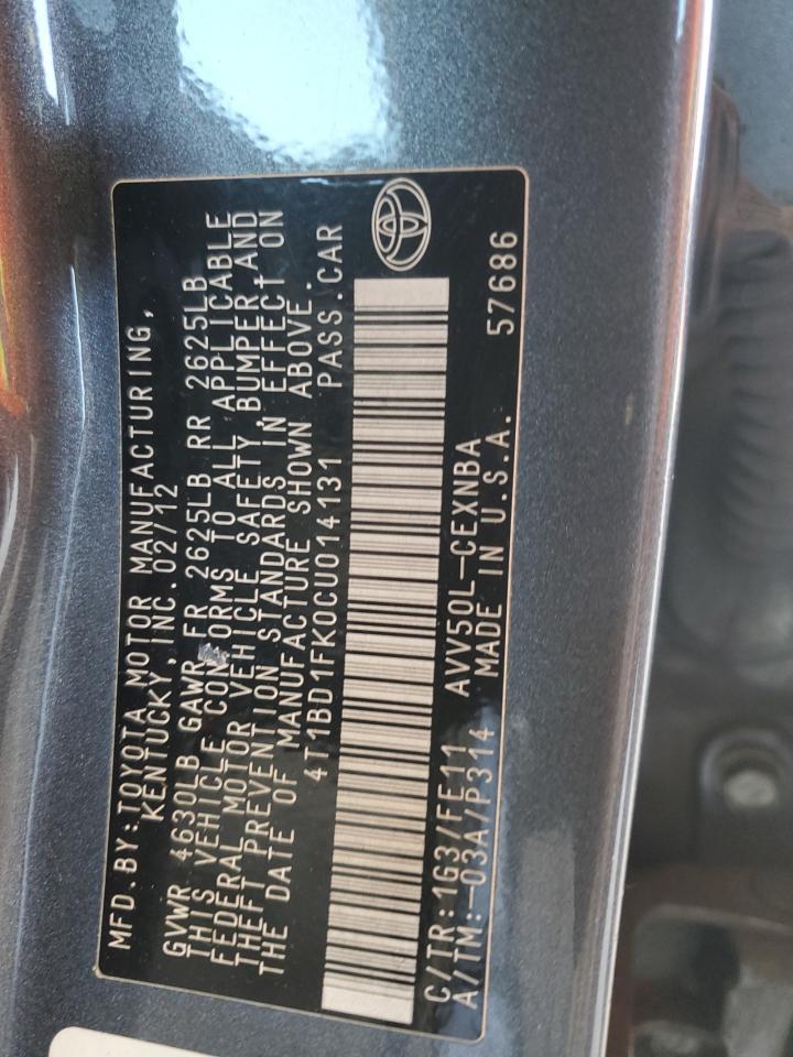 2012 TOYOTA CAMRY