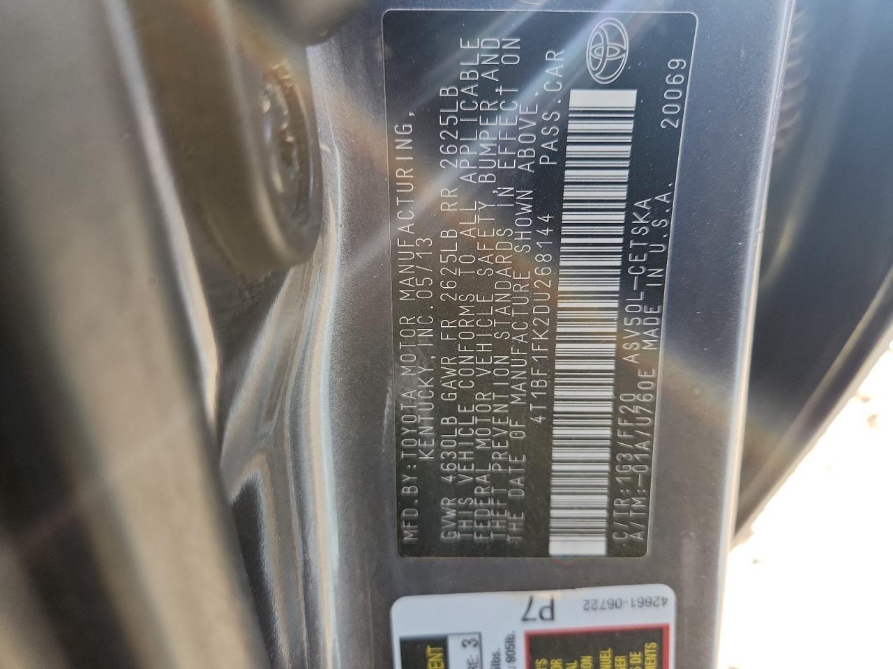2013 TOYOTA CAMRY