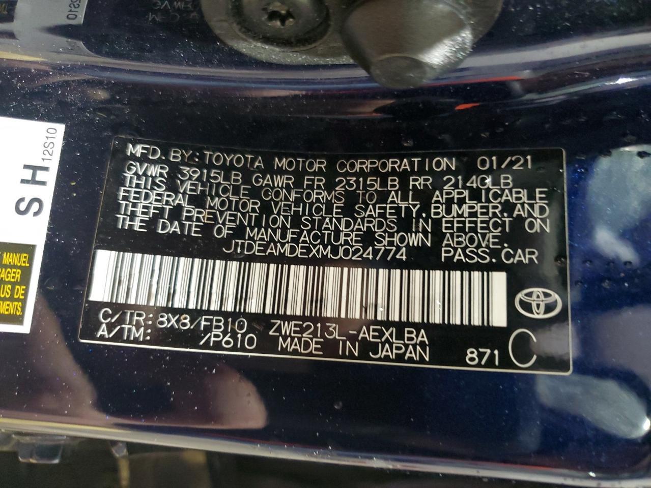 2021 TOYOTA COROLLA