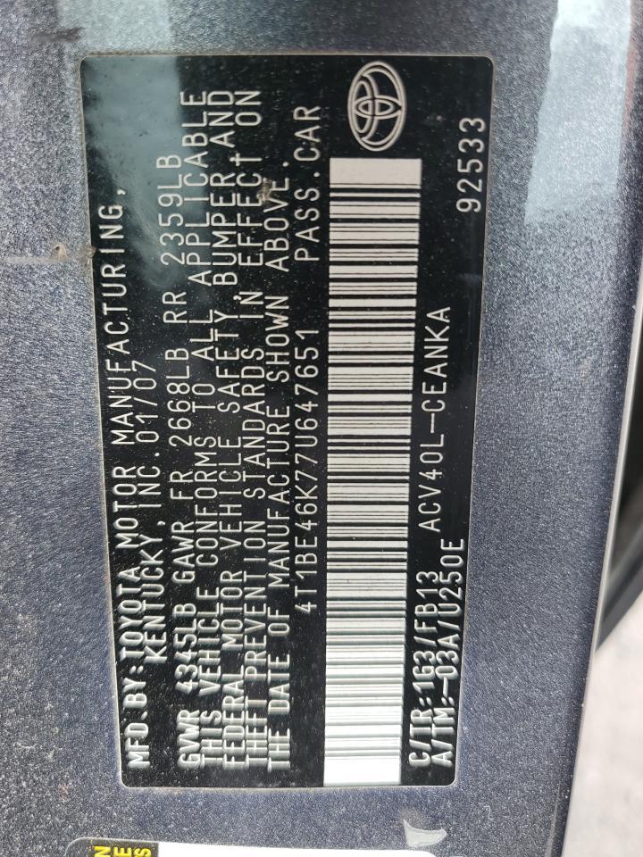 2007 TOYOTA CAMRY