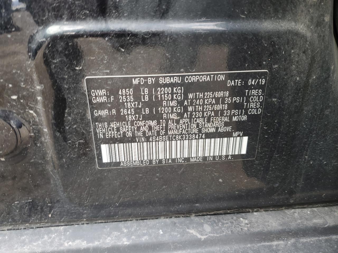 2019 SUBARU Outback