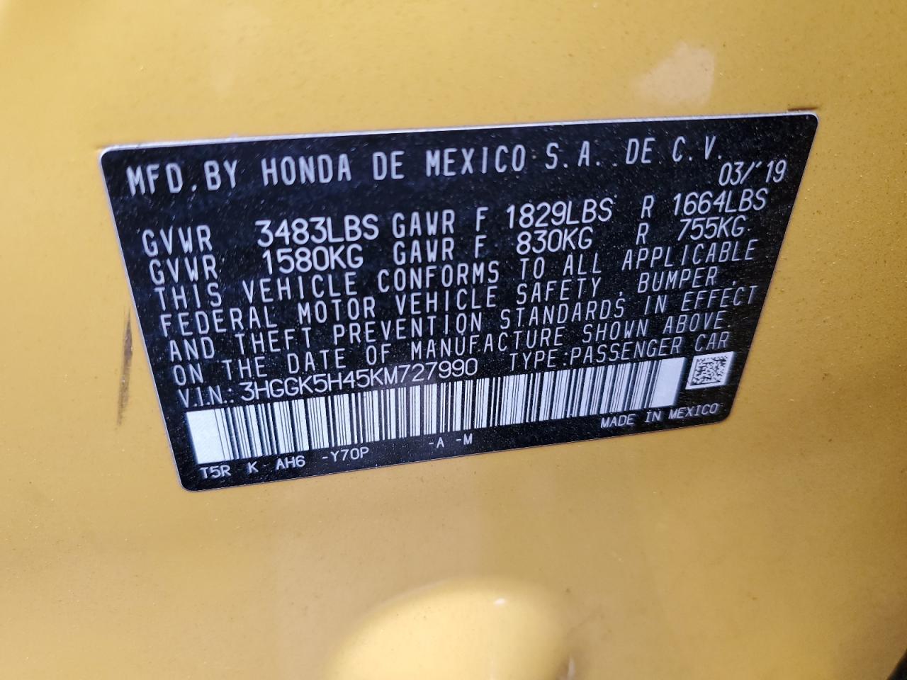 2019 HONDA FIT