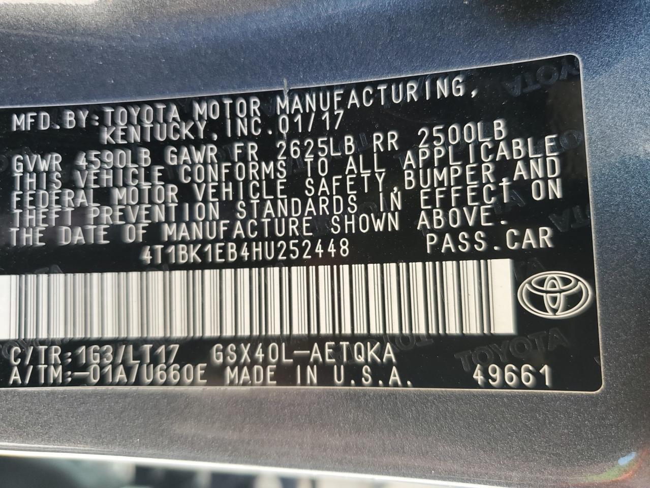 2017 TOYOTA Avalon